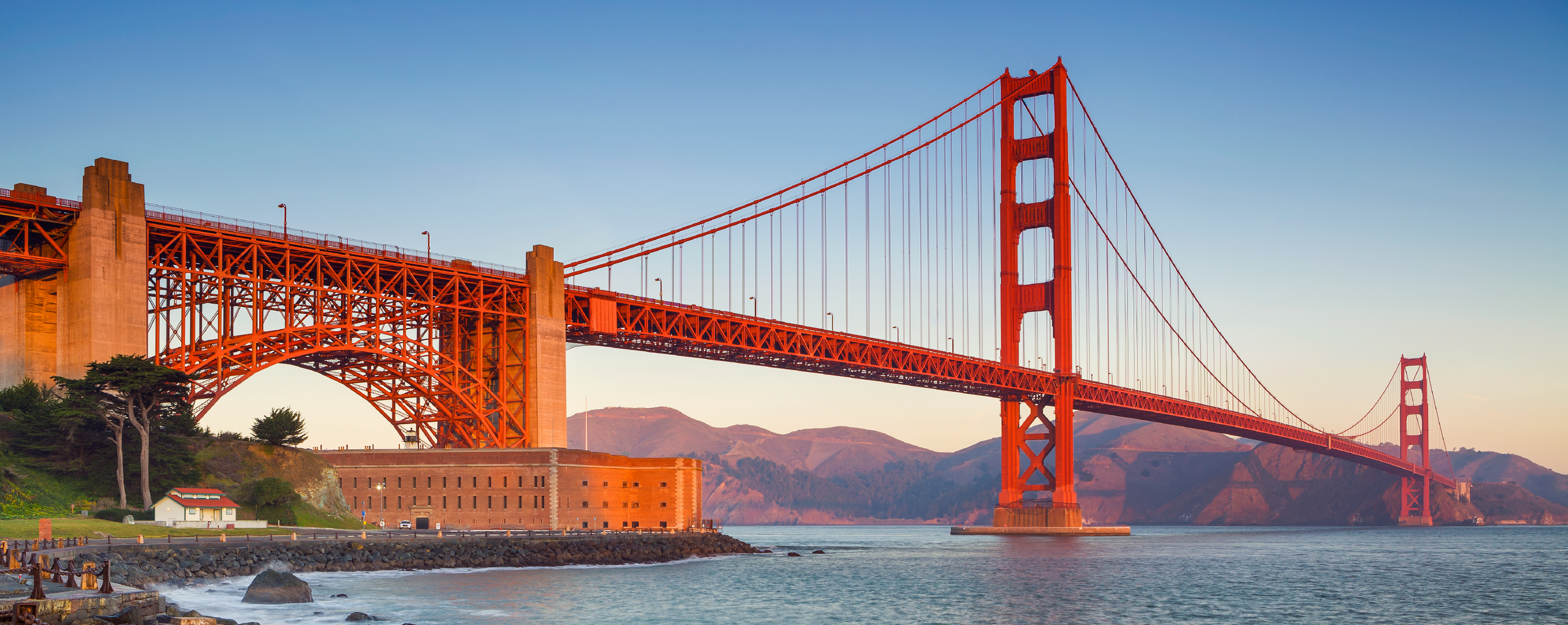 The Golden Gate Bridge from below