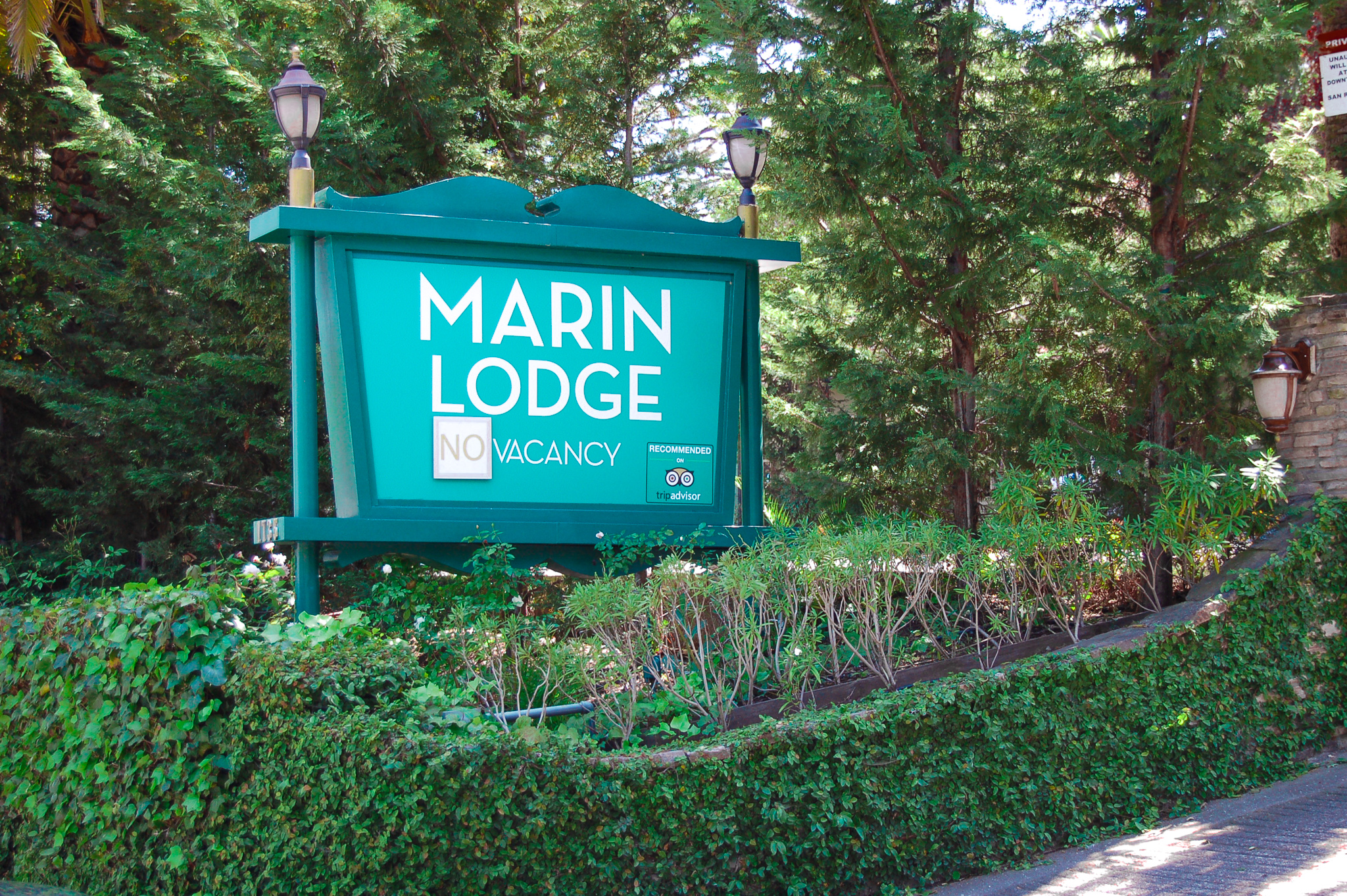 Marin Lodge welcome sign